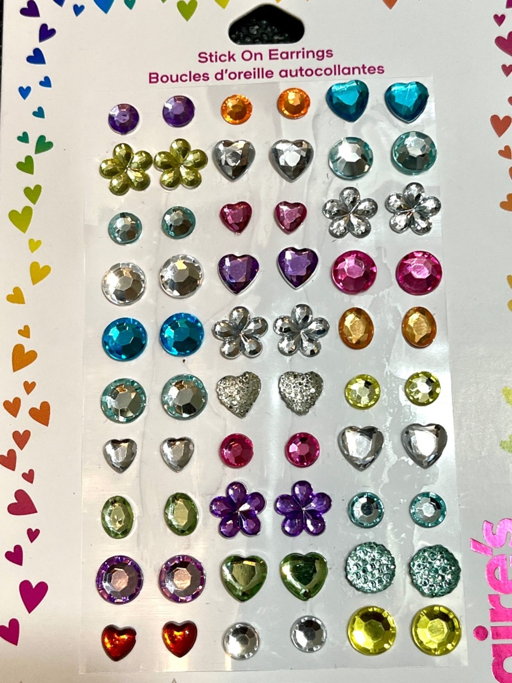 Claire’s Stick-On Earrings Bundle | 2 Packs | Hearts, Pearls, Unicorns & Sparkly - Picture 3 of 7